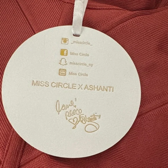 Miss Circle Long Sleeve Rust Dress Bandage Dress - Picture 2 of 4